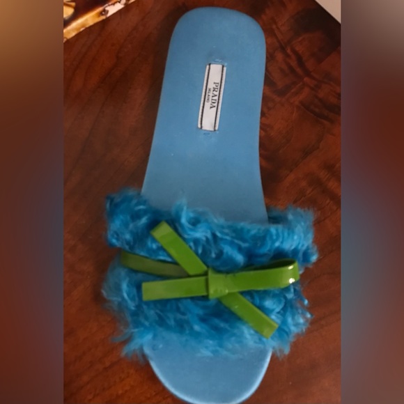 Prada Curly Slipper Blue, EU Size 37, Satin Insole - Picture 5 of 6
